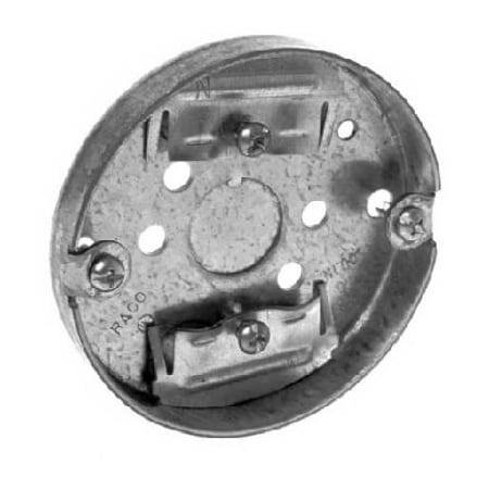 Raco Electrical Box, 4 cu in, Ceiling Box Type, Steel, Round Shape 8292